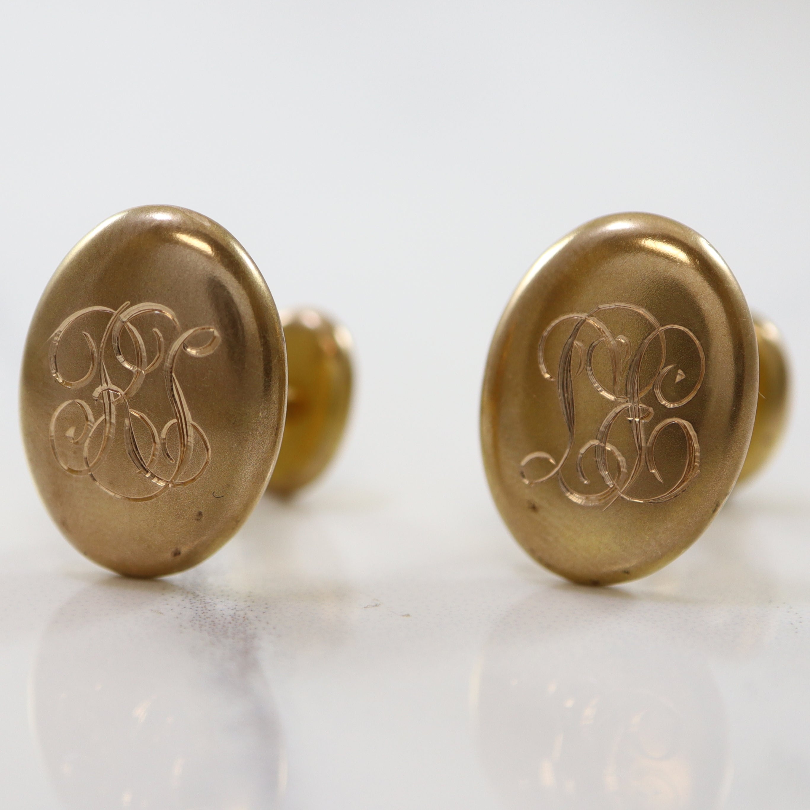 Initial 'RJ' Yellow Gold Cufflinks |