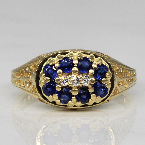 'Birks' Sapphire & Diamond High Set Ring | 0.32ctw, 0.03ctw | SZ 5.75 |