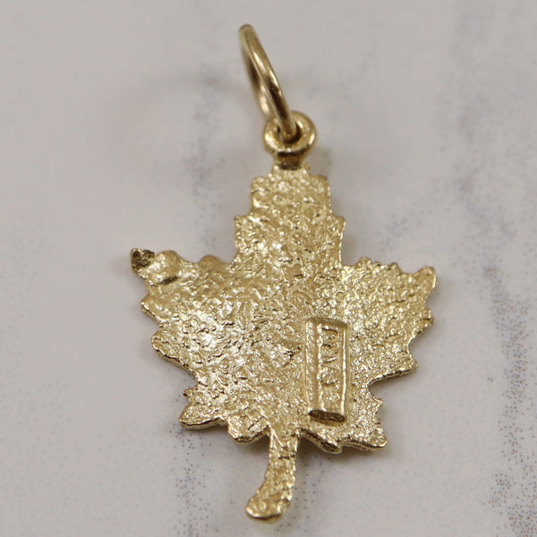 Yellow Gold Maple Leaf Pendant |