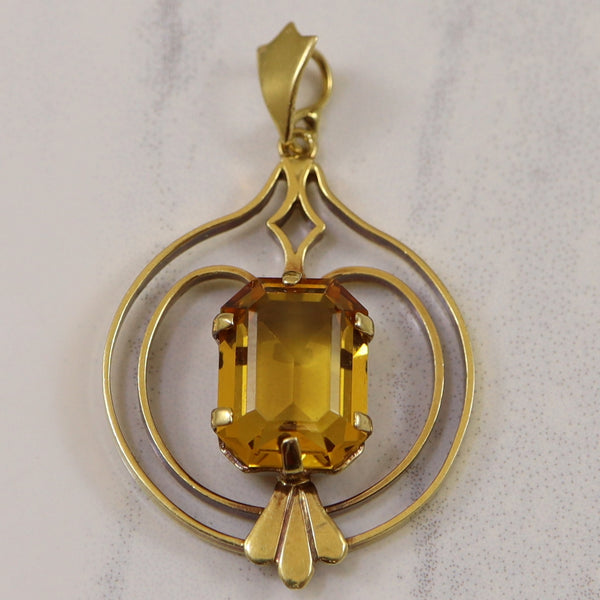 1930s Emerald Cut Glass Pendant | 7.00ct |