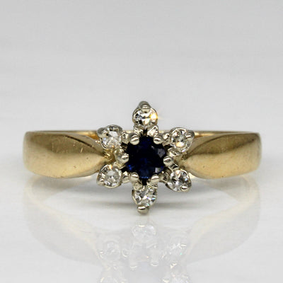 Petite Sapphire & Diamond Ring | 0.08ct, 0.06ctw | SZ 6 |