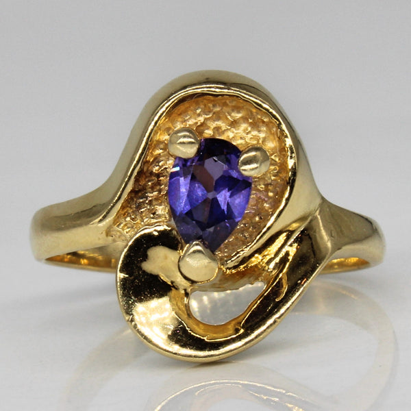 Synthetic Purple Sapphire Abstract Ring | 0.36ct | SZ 7 |