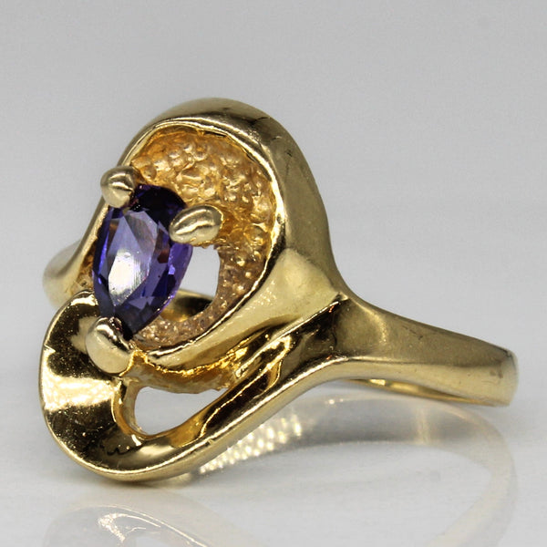 Synthetic Purple Sapphire Abstract Ring | 0.36ct | SZ 7 |