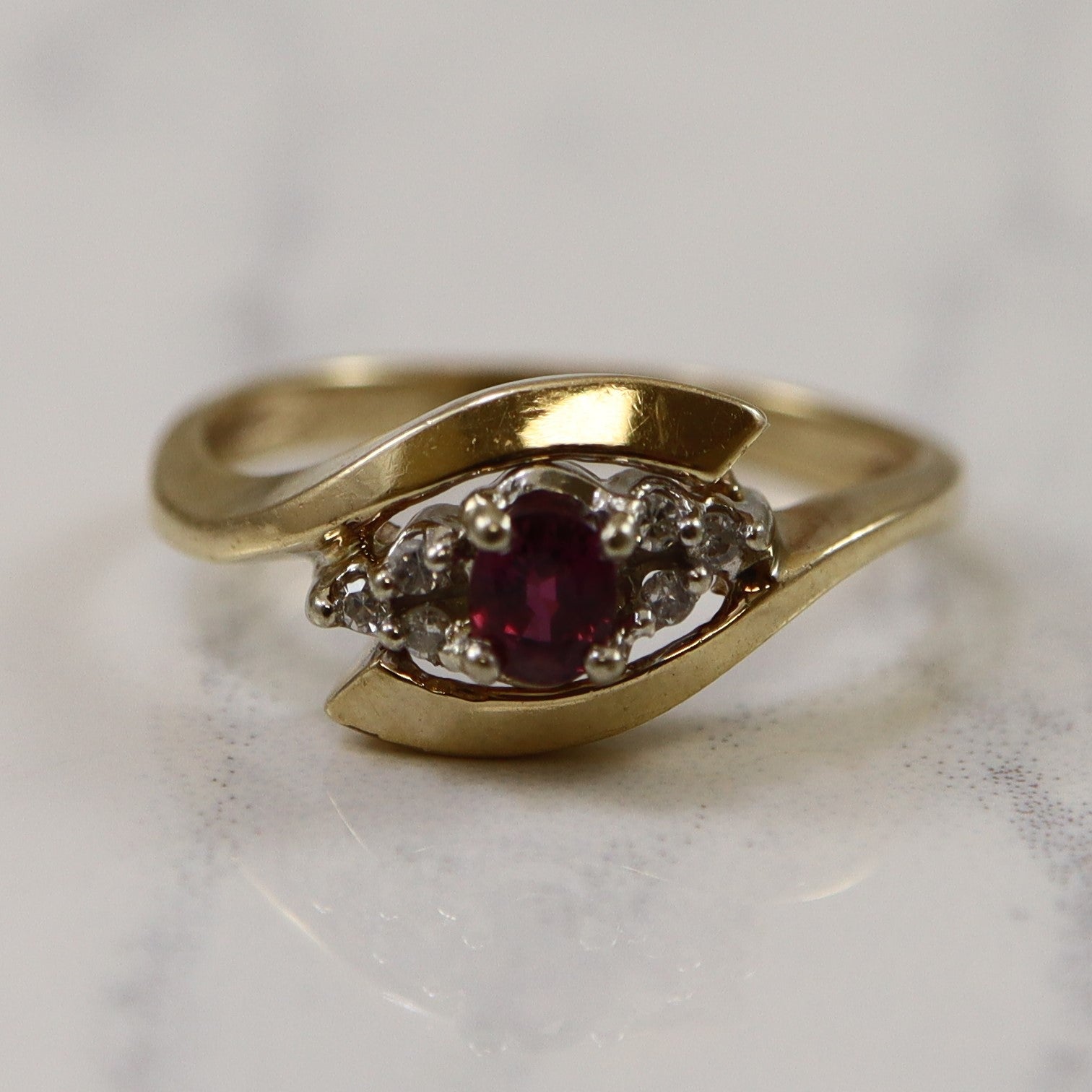Diamond & Purple Sapphire Bypass Ring | 0.20ct, 0.04ctw | SZ 5.5 |
