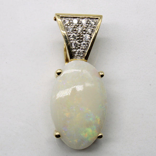 Opal & Diamond Drop Pendant | 5.25ct, 0.15ctw |