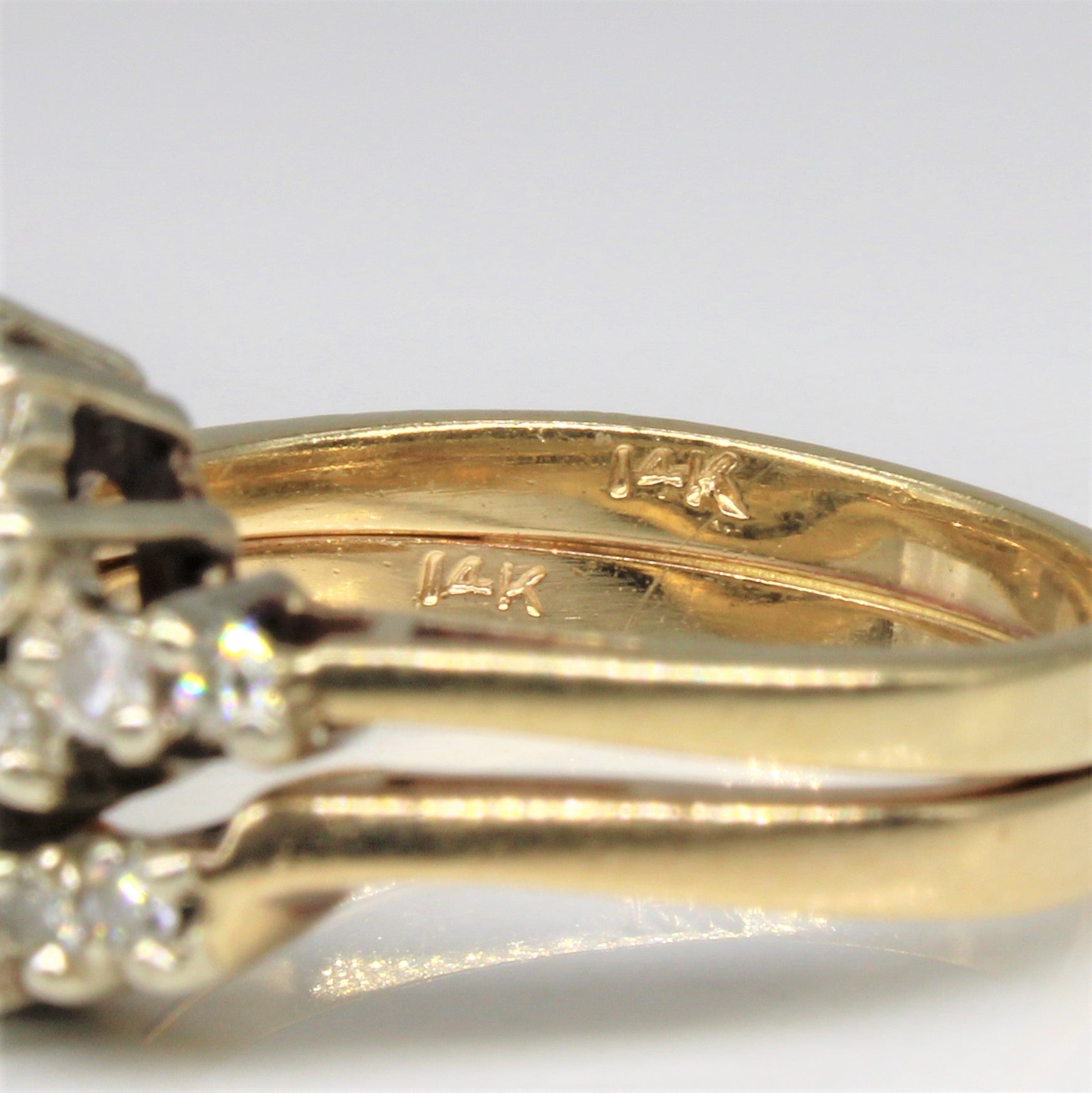 Ensemble de mariage en diamants en grappe | 0,60 ct | Taille 6,5 | 