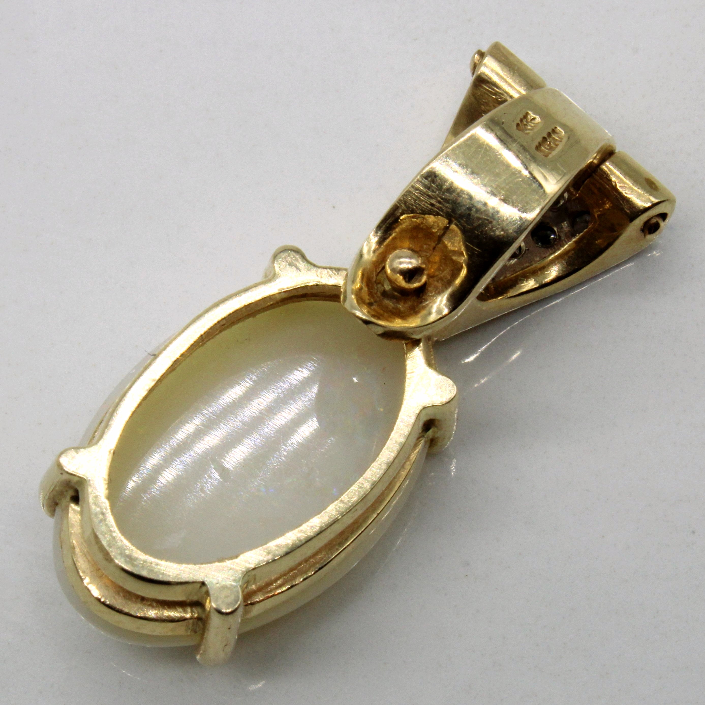 Opal & Diamond Drop Pendant | 5.25ct, 0.15ctw |