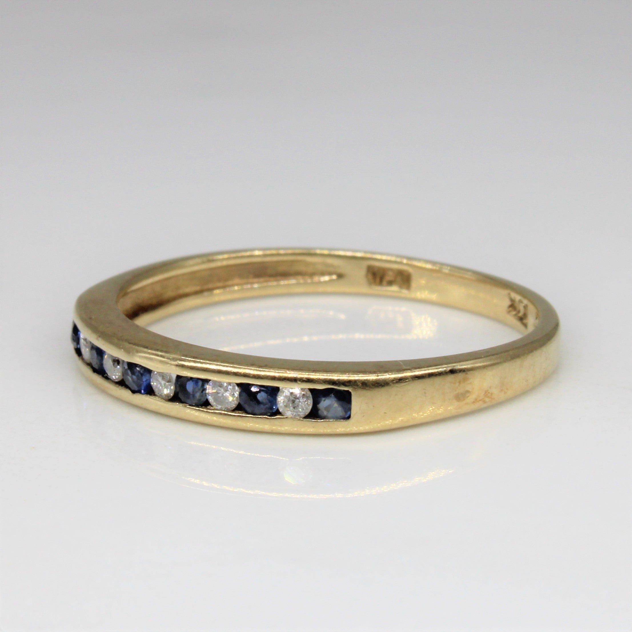 Channel Set Sapphire & Diamond Ring | 0.06ctw, 0.05ctw | SZ 6.5 |