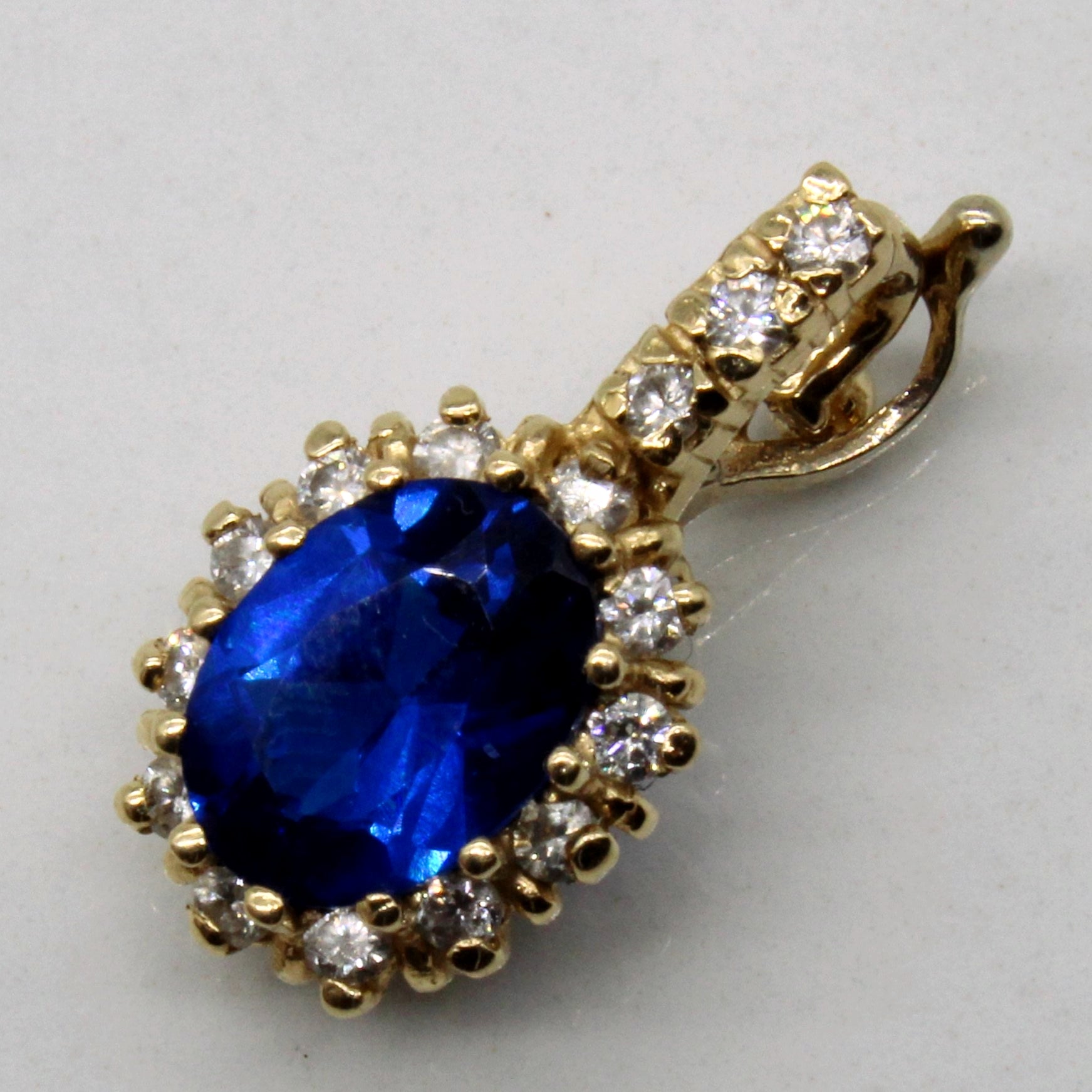 Synthetic Spinel & Diamond Pendant | 1.30ct, 0.15ctw |