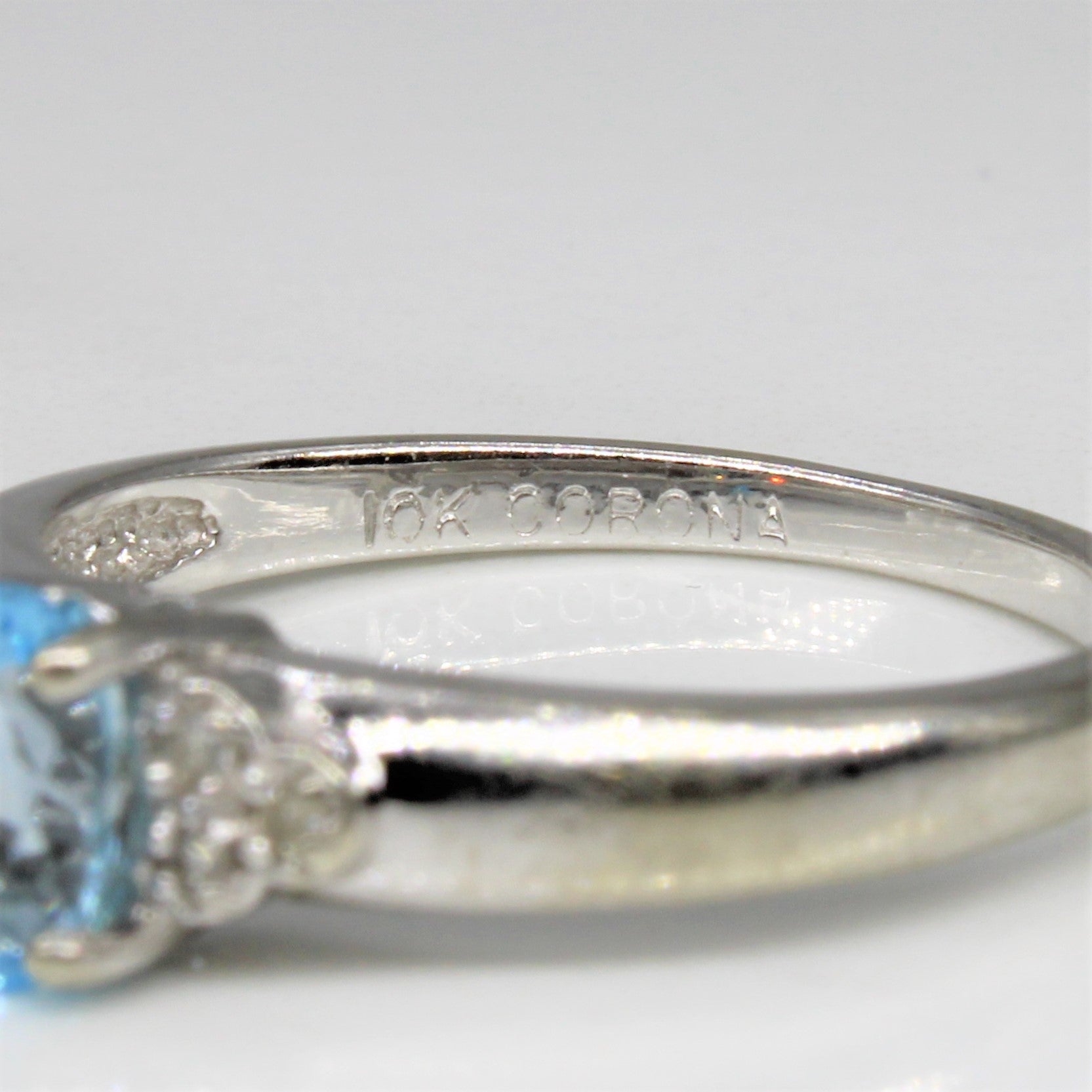 Blue Topaz & Diamond Ring | 0.40ct, 0.02ctw | SZ 6.5 |