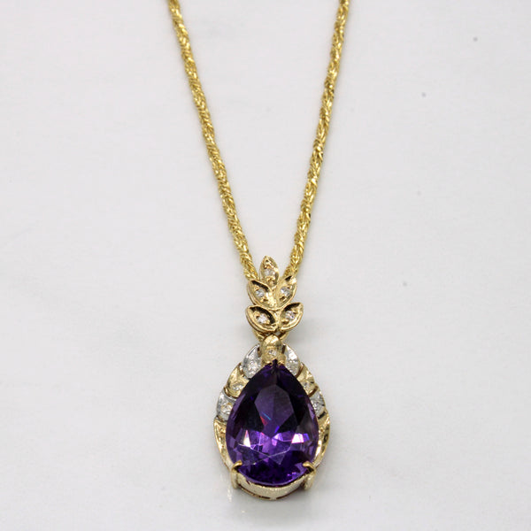 Amethyst & Diamond Necklace | 4.97ct, 0.07ctw | 16