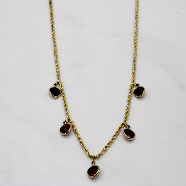 Garnet Heart Charm Necklace | 3.20ctw | 18