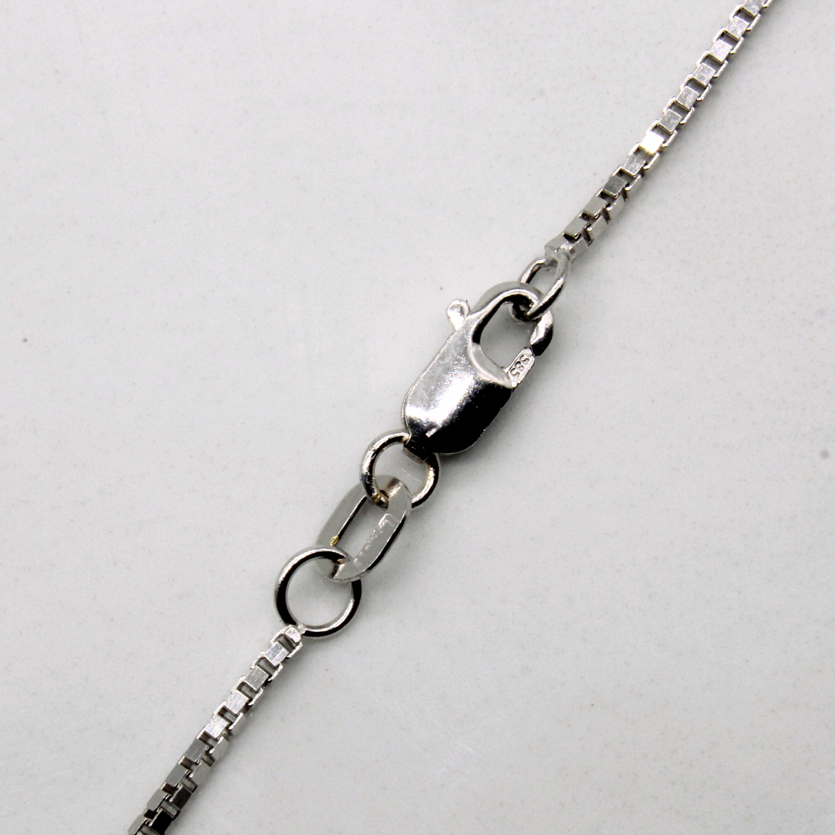 Sapphire & Diamond Triangular Necklace | 0.40ct, 0.03ctw | 16" |