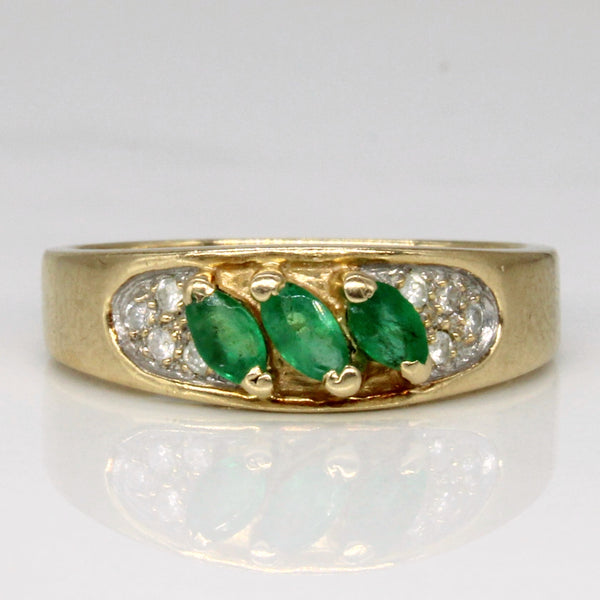 Emerald & Diamond Ring | 0.21ctw, 0.04ctw | SZ 6.75 |