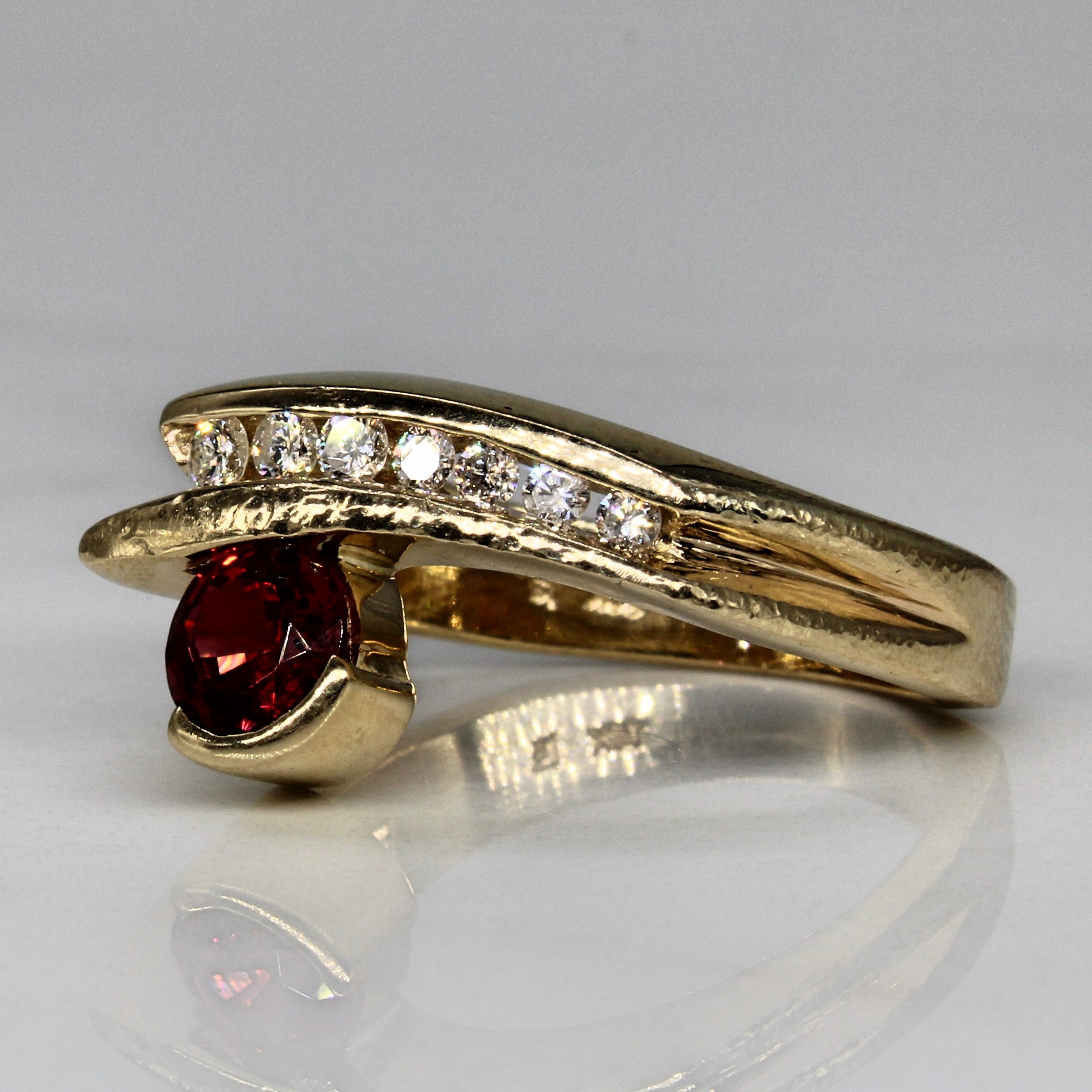 Synthetic Ruby & Natural Diamond Accented Ring | 0.80ct, 0.19ctw | SZ 7