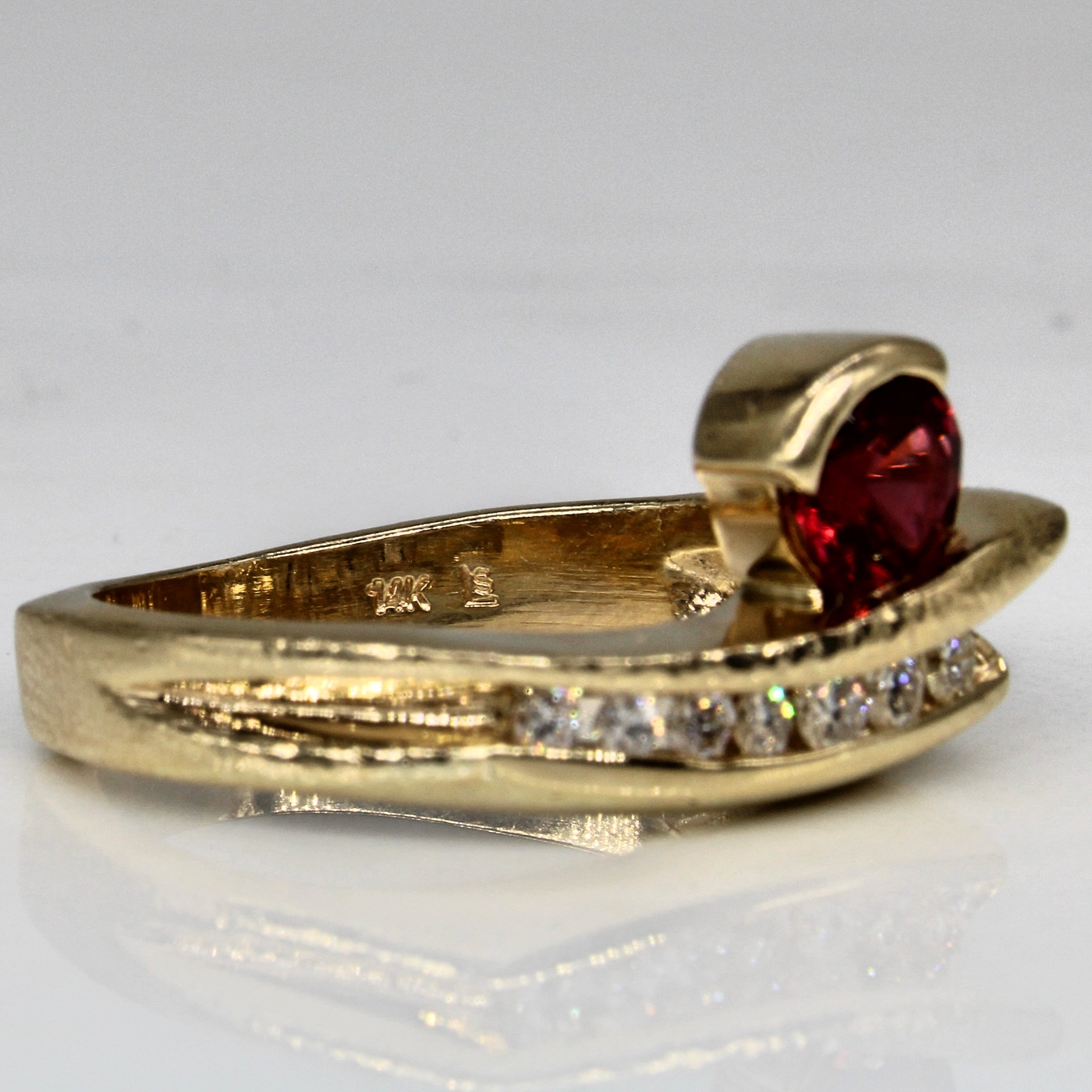 Synthetic Ruby & Natural Diamond Accented Ring | 0.80ct, 0.19ctw | SZ 7
