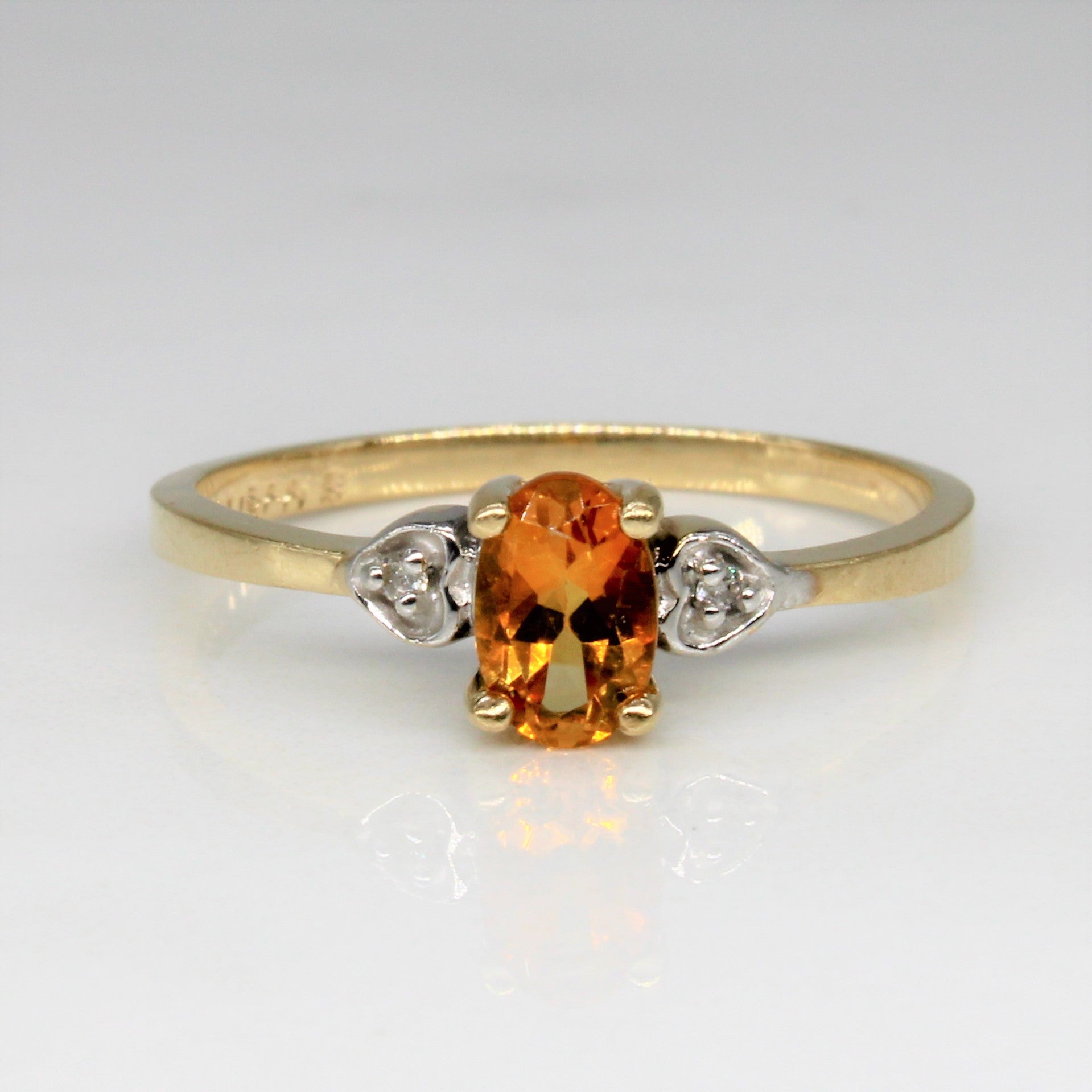 Heart Detailed Citrine Ring | 0.40ct, 0.02ctw | SZ 6.25 |