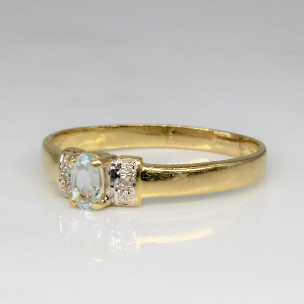 Aquamarine & Diamond Ring | 0.18ct, 0.02ctw | SZ 9.25 |
