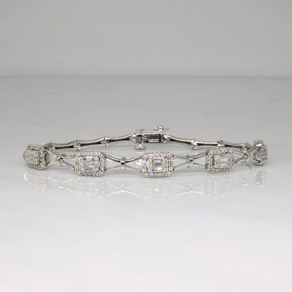 Diamond Cross Link Bracelet | 1.00ctw | 6.5