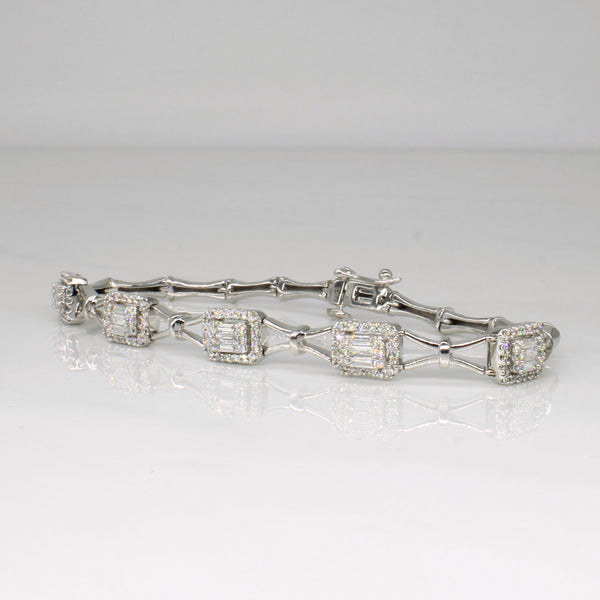 Diamond Cross Link Bracelet | 1.00ctw | 6.5