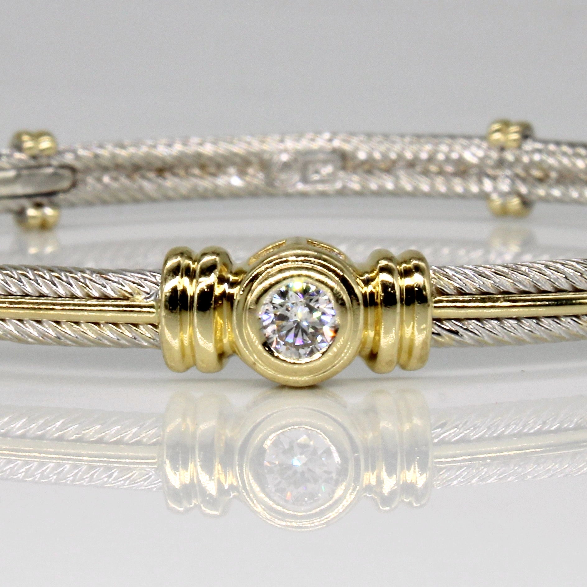 Bezel Set Diamond Braided Bracelet | 0.23ct | 8