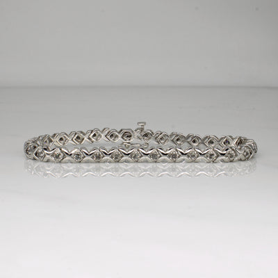 XO Diamond Tennis Bracelet | 0.75ctw | 7