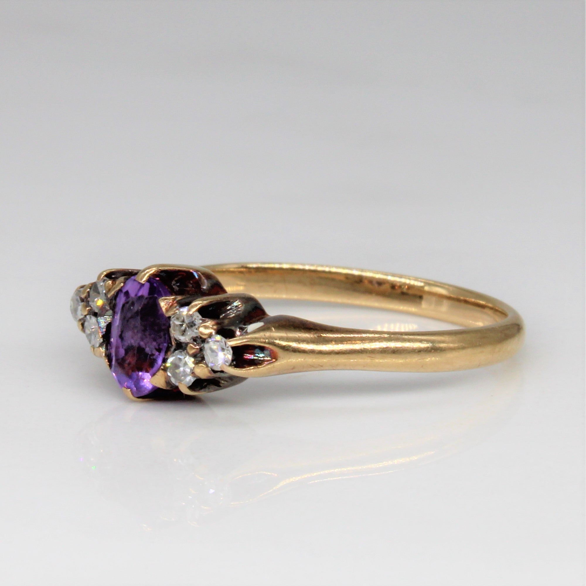 Early 1900s Amethyst & Diamond Ring | 0.25ct, 0.09ctw | SZ 5.25 |