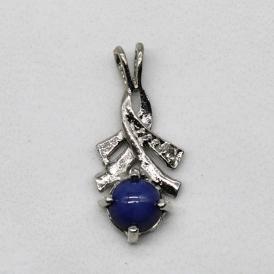 Synthetic Star Sapphire & Diamond Pendant | 0.50ct, 0.01ct |