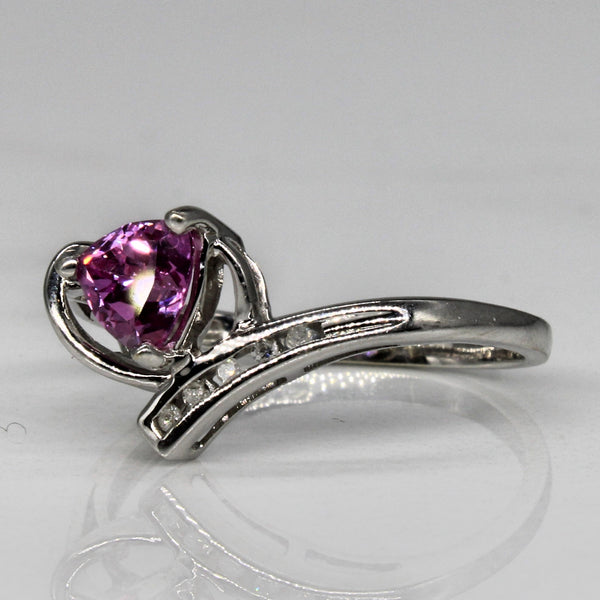 Synthetic Pink Sapphire & Diamond Ring | 0.53ct, 0.03ctw | SZ 6.5 |