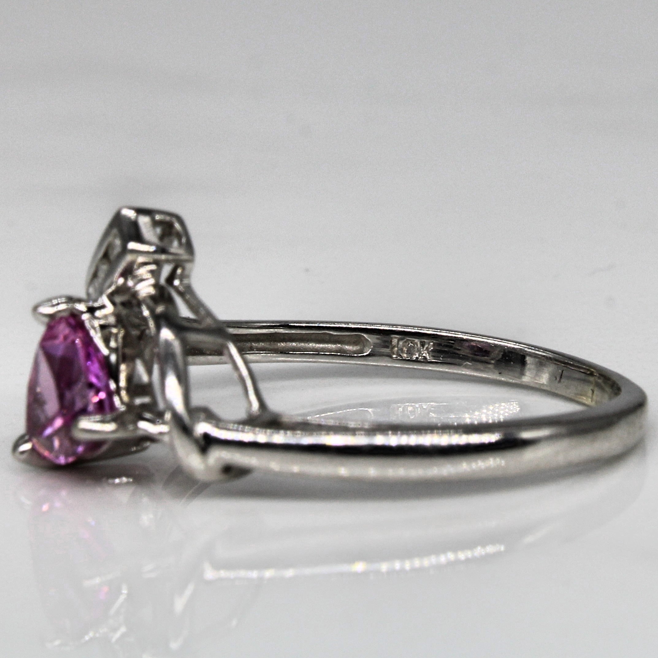 Synthetic Pink Sapphire & Diamond Ring | 0.53ct, 0.03ctw | SZ 6.5 |