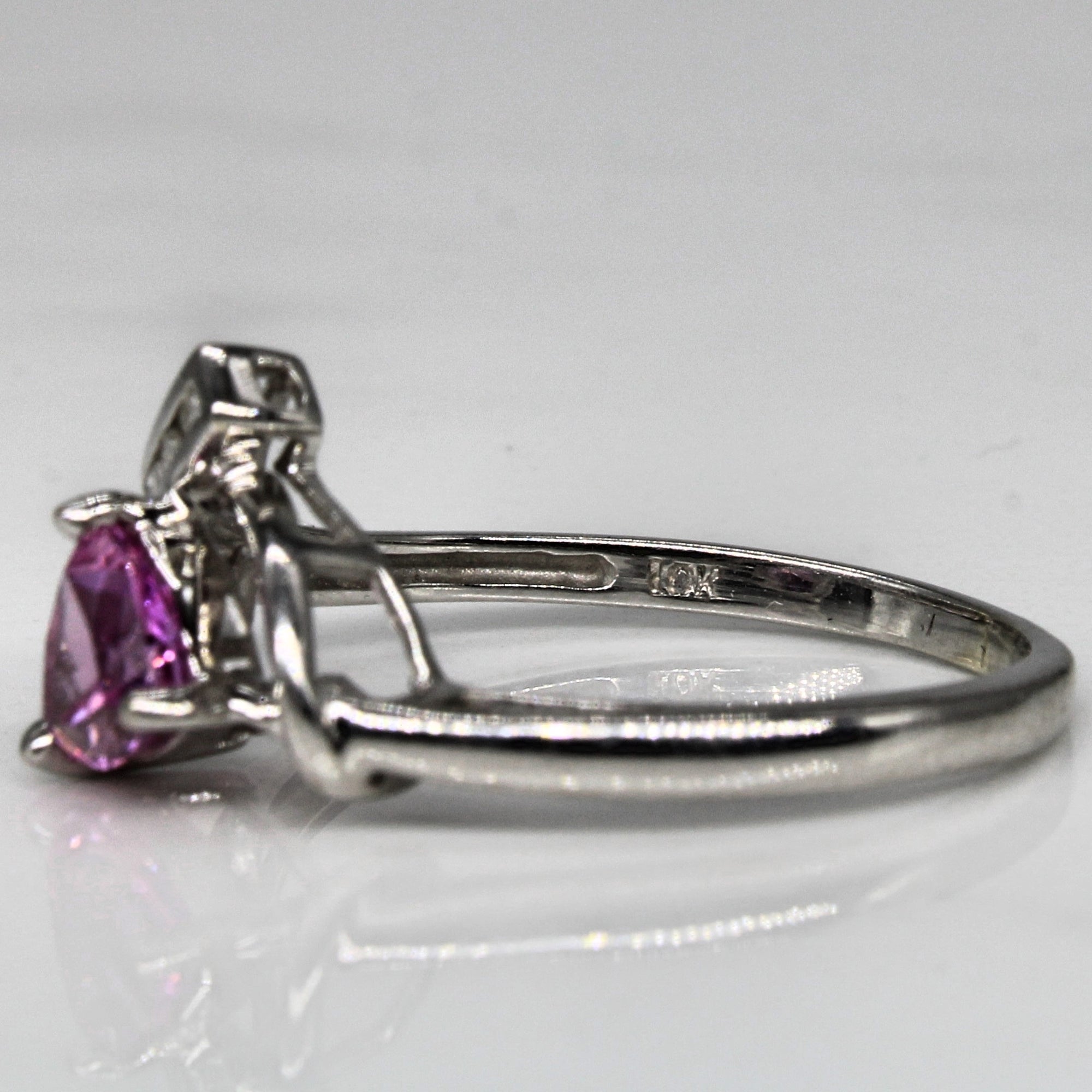 Synthetic Pink Sapphire & Diamond Ring | 0.53ct, 0.03ctw | SZ 6.5 |