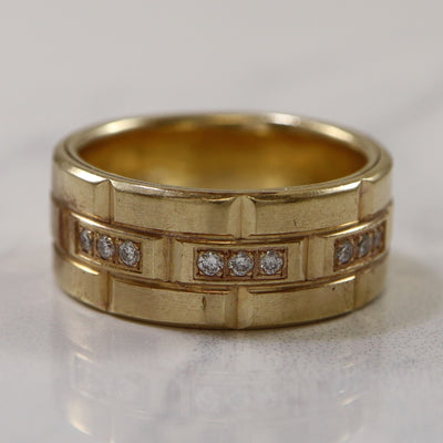 Flush Set Diamond Brick Band | 0.15ctw | SZ 5 |