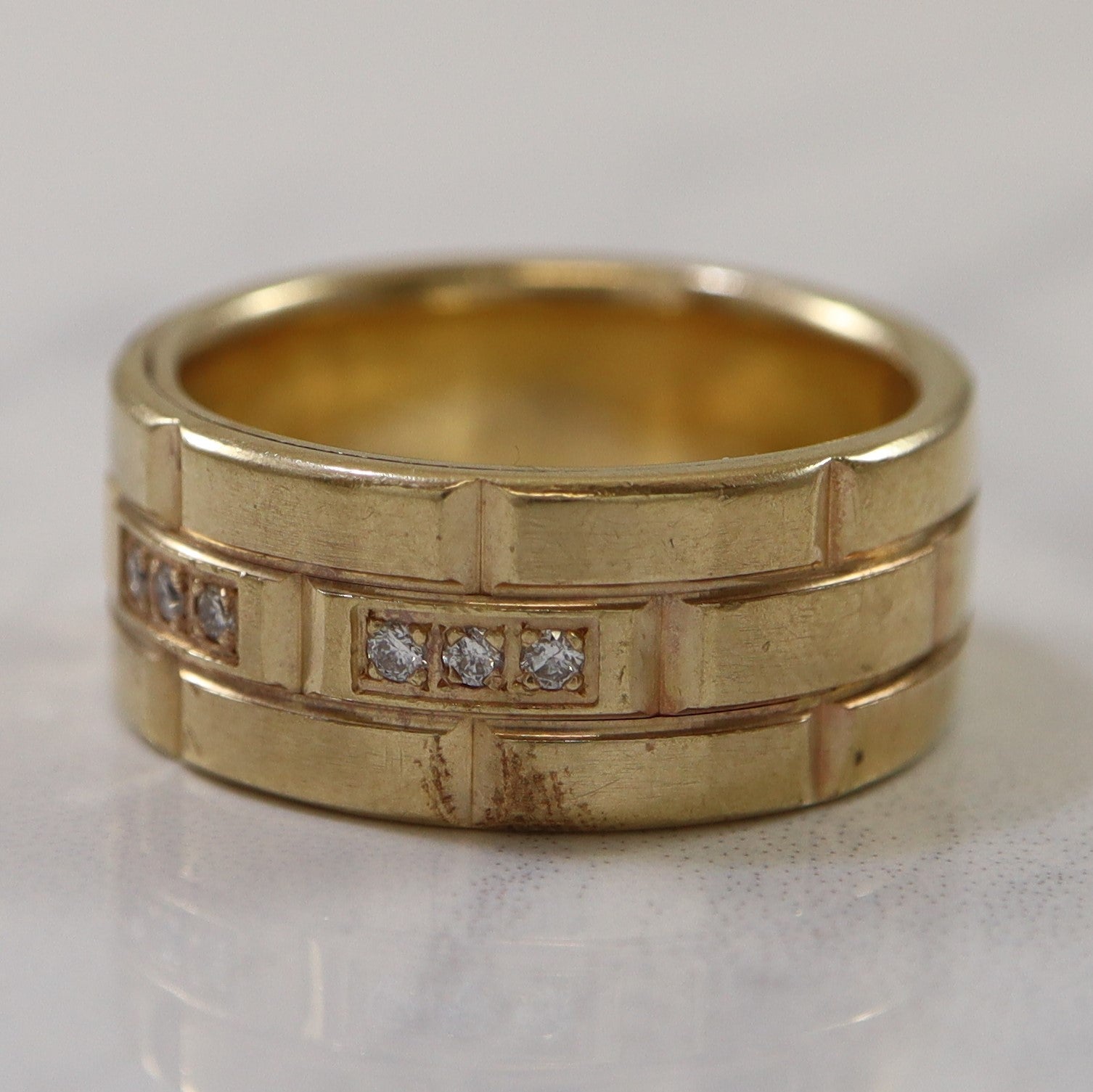 Flush Set Diamond Brick Band | 0.15ctw | SZ 5 |