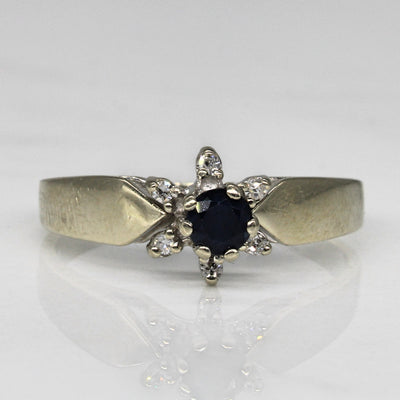 High Set Sapphire & Diamond Ring | 0.25ct, 0.05ctw | SZ 7.5 |