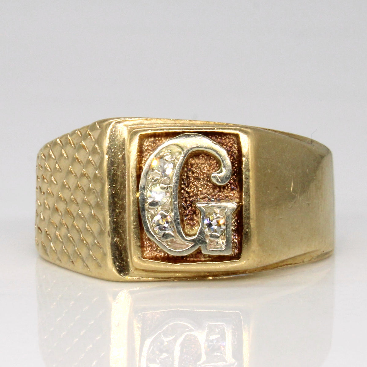Diamond Initial 'G' Ring | 0.06ctw | SZ 10.75