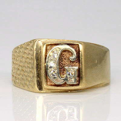 Diamond Initial 'G' Ring | 0.06ctw | SZ 10.75 |