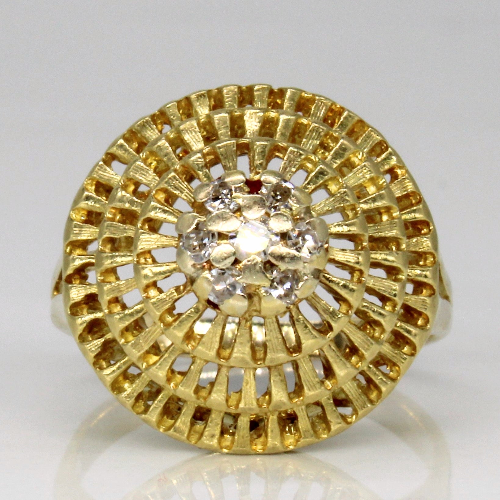 Diamond Cluster Set Cocktail Ring | 0.16ctw | SZ 6.5 |
