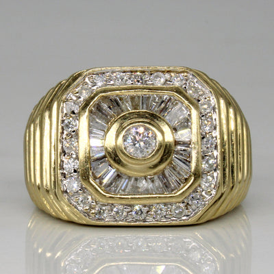 Diamond Cluster & Channel Set Ring | 0.80ctw | SZ 8.75 |