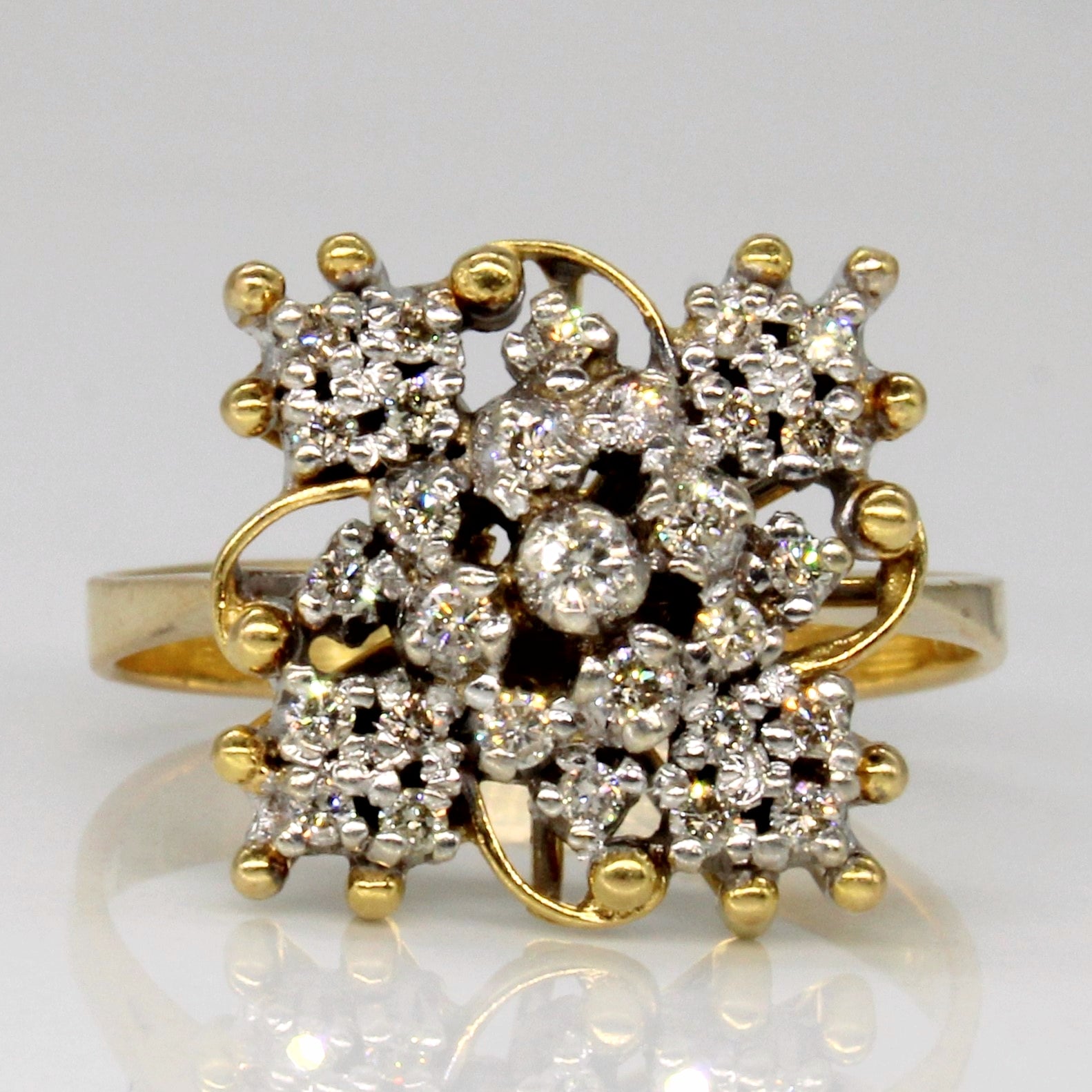 Diamond High Set Cocktail Ring | 0.30ctw | SZ 8 |