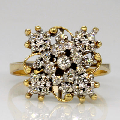 Diamond High Set Cocktail Ring | 0.30ctw | SZ 8 |