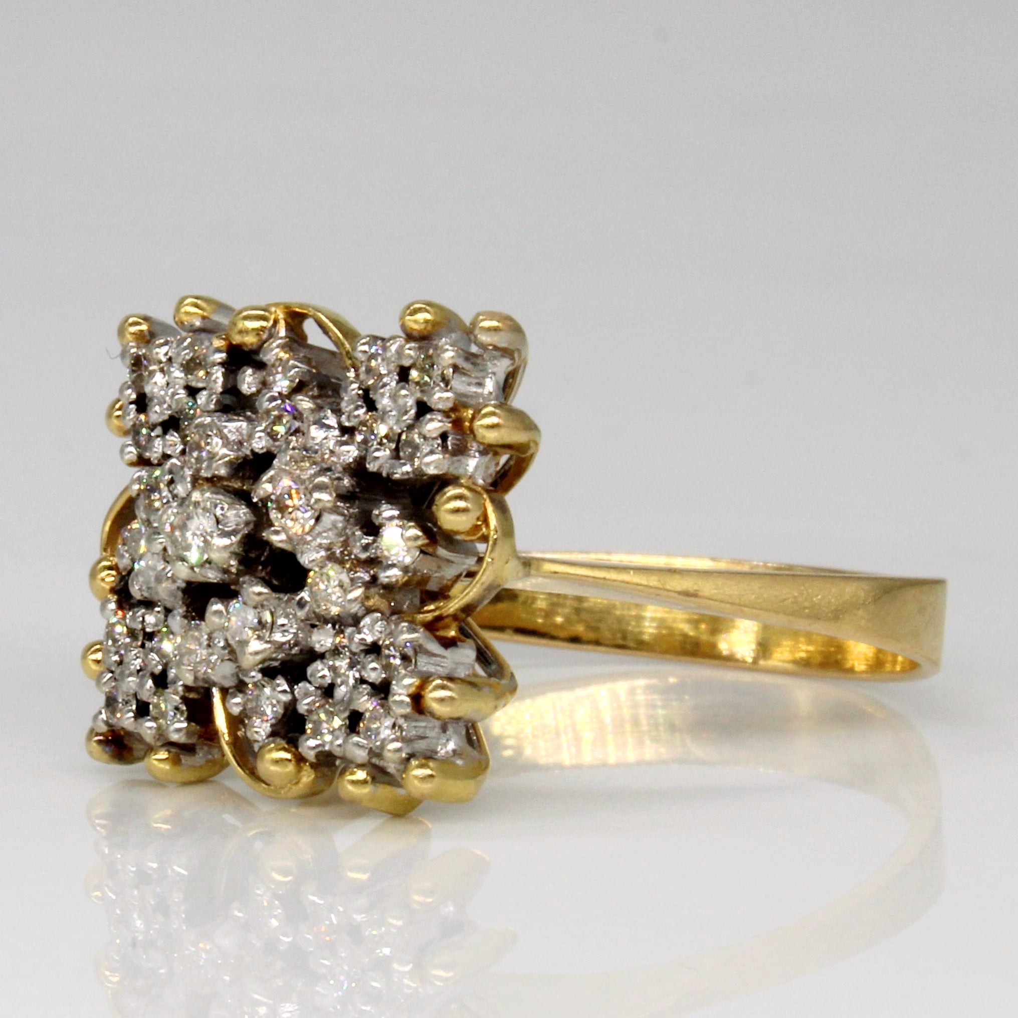 Diamond High Set Cocktail Ring | 0.30ctw | SZ 8 |