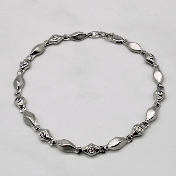 Bezel Set Diamond Link Bracelet | 0.24ctw | 7.5
