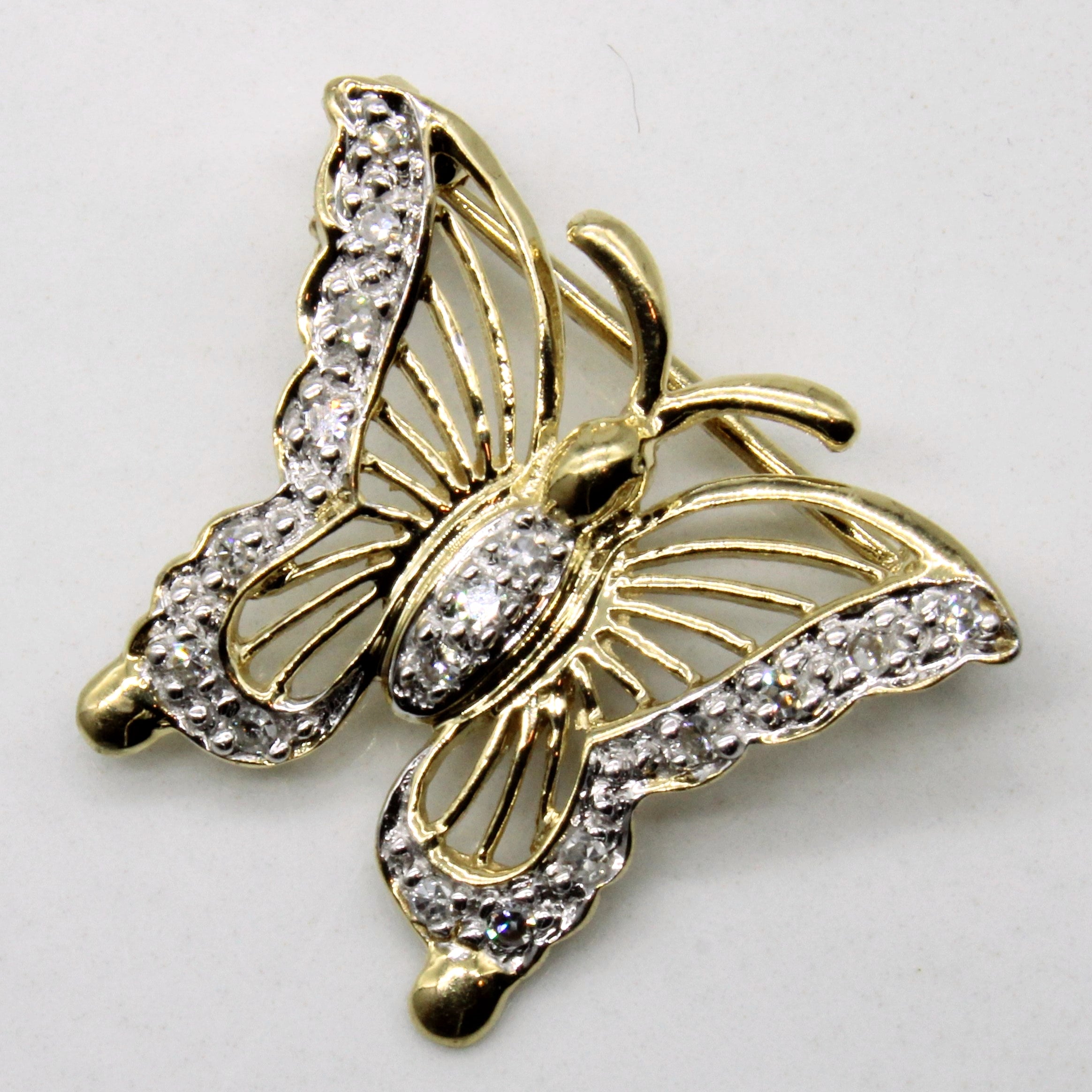 Diamond Butterfly Pendant/Brooch | 0.09ctw |