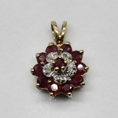 Synthetic Ruby & Diamond Pendant | 0.75ctw, 0.02ctw |