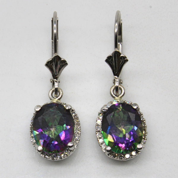 Mystic Topaz & Diamond Drop Earrings | 3.60ctw, 0.12ctw |