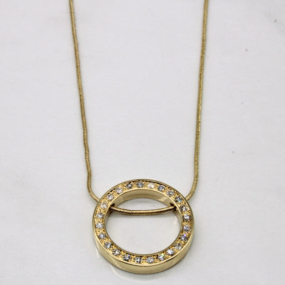 Diamond Circle Pendant Necklace | 0.24ctw | 18