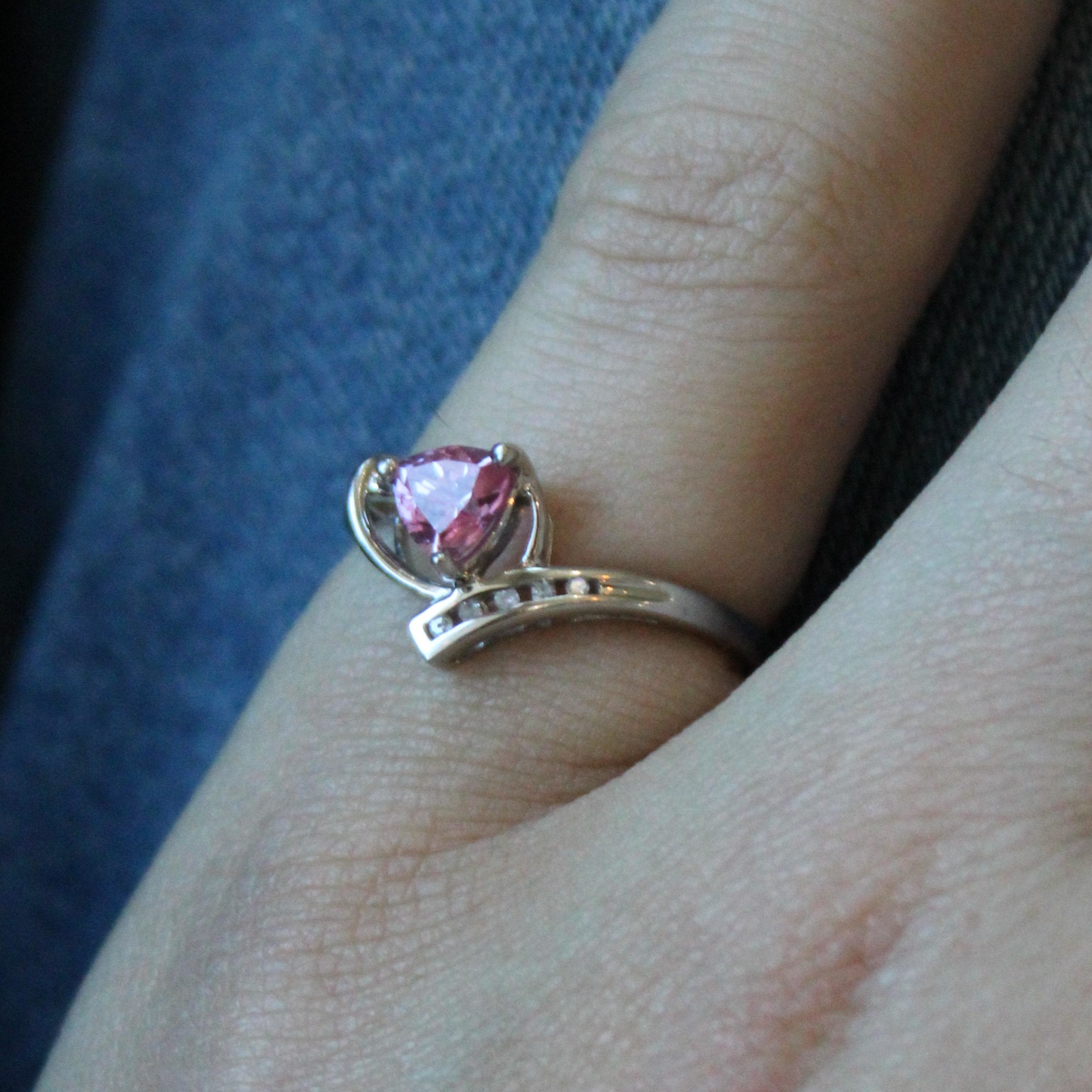 Synthetic Pink Sapphire & Diamond Ring | 0.53ct, 0.03ctw | SZ 6.5 |