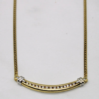 Channel Set Diamond Scoop Necklace | 0.26ctw | 17