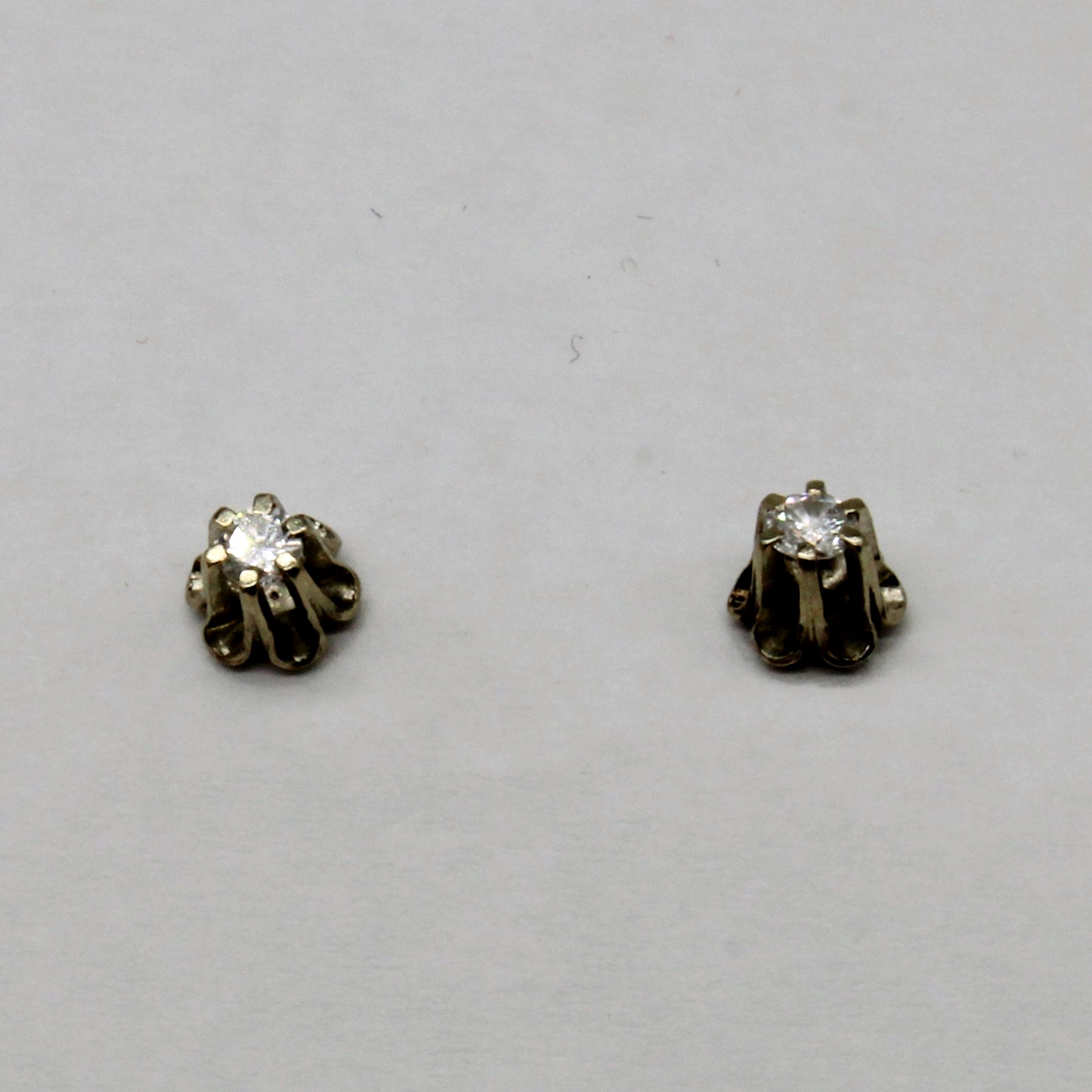 Diamond Cathedral Set Stud Earrings | 0.10ctw |
