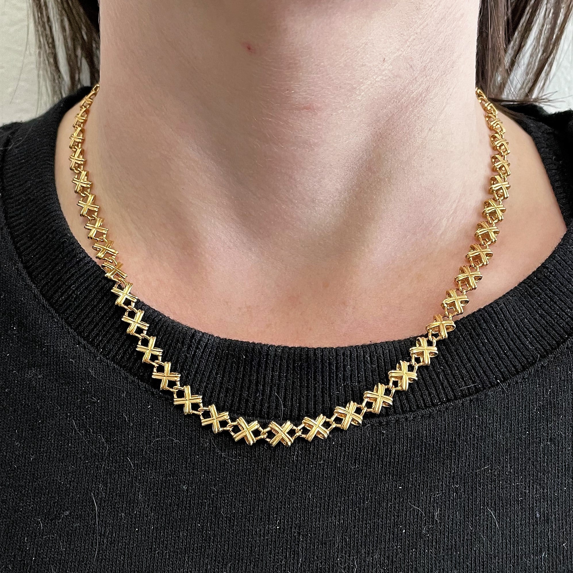 Cross Link Yellow Gold Necklace | 18